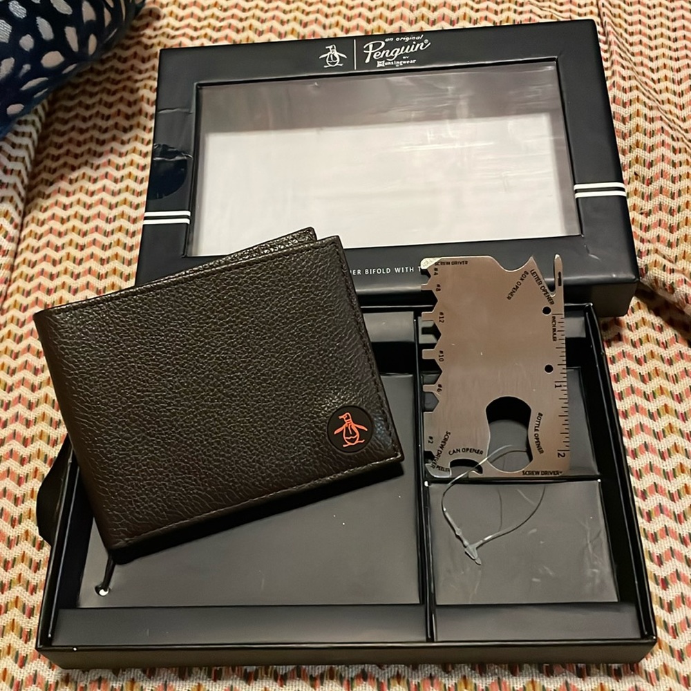 Penguin (an original) Leather Wallet and Tool Card